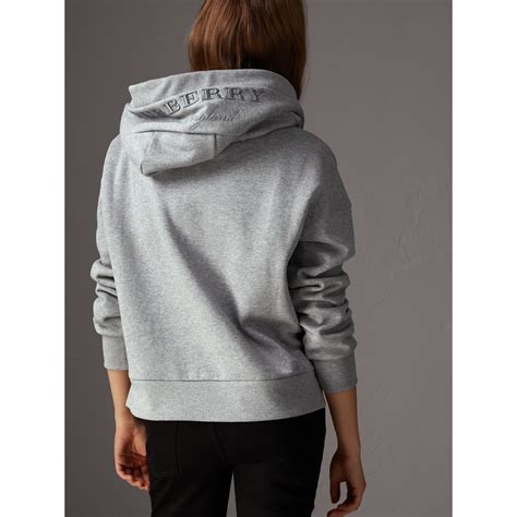 burberry embroidered hood fleece-back jersey sweatshirt|Women’s Designer Hoodies & Sweatshirts .